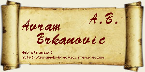 Avram Brkanović vizit kartica